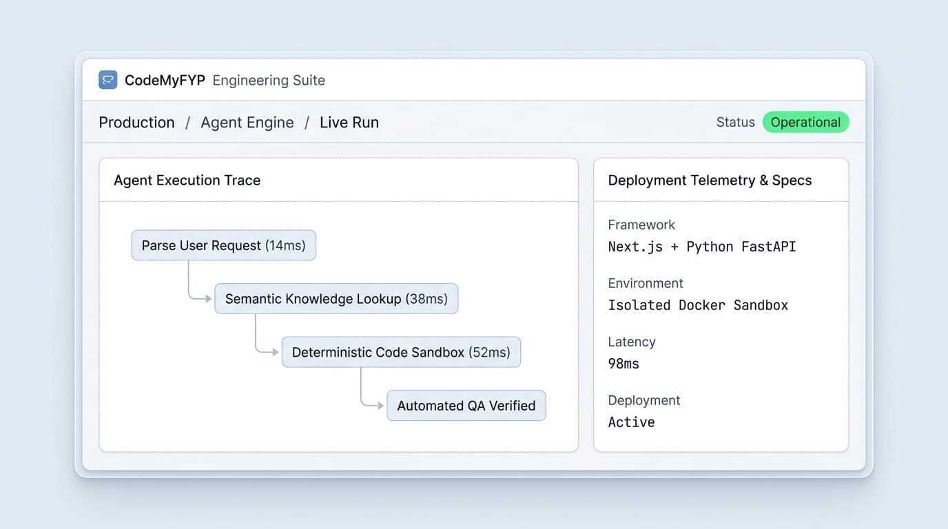 CodeMyFYP Engineering Suite Trace and Sandbox Telemetry